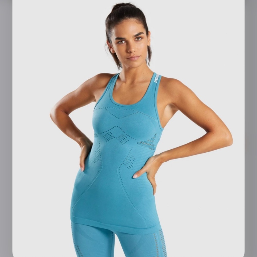 TWO Gymshark Knit Vest Sea Blue AND Burnt Orange